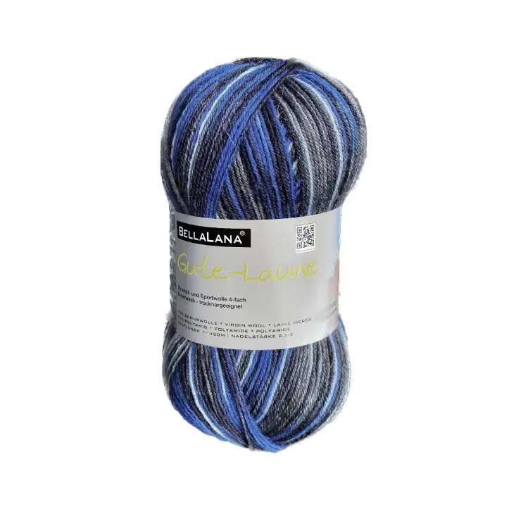 Wochenendangebot BellaLana Wolle Gute-Laune-Socke 100gr. , blau-anthrazit