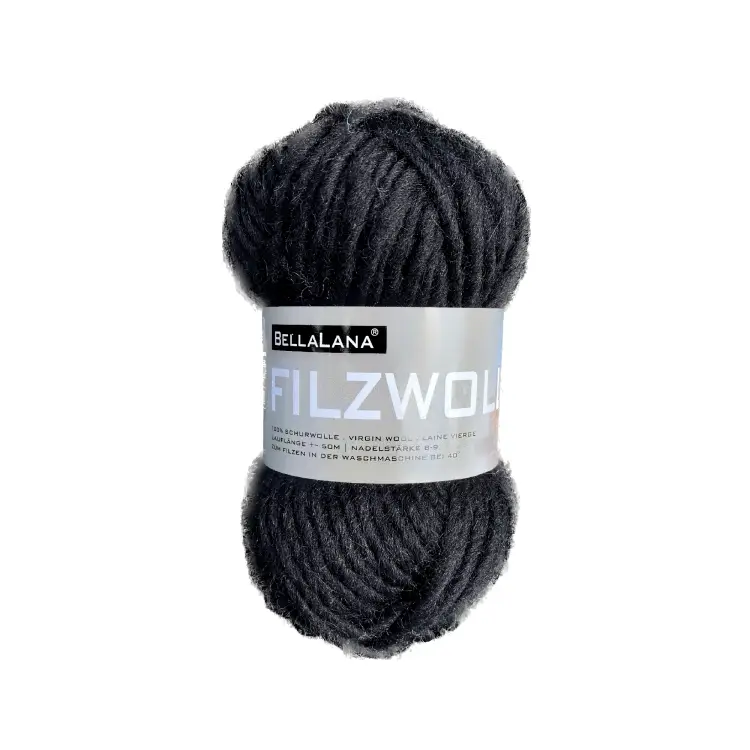 Preis Gesenkt BellaLana Filzwolle 50gr. , schwarz