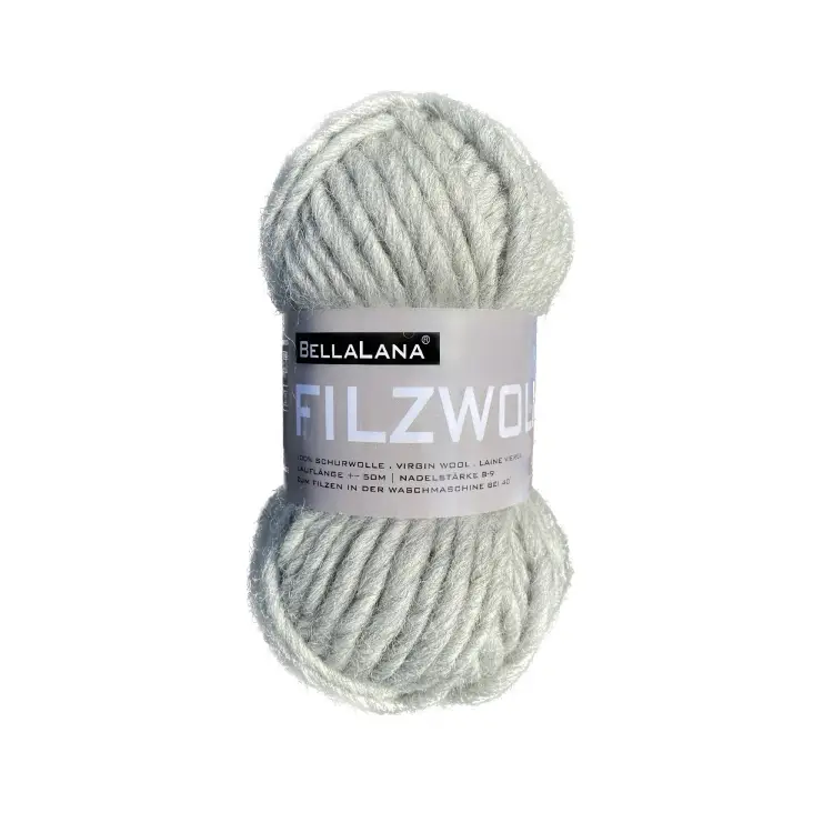 Billig BellaLana Filzwolle 50gr. , hellgrau