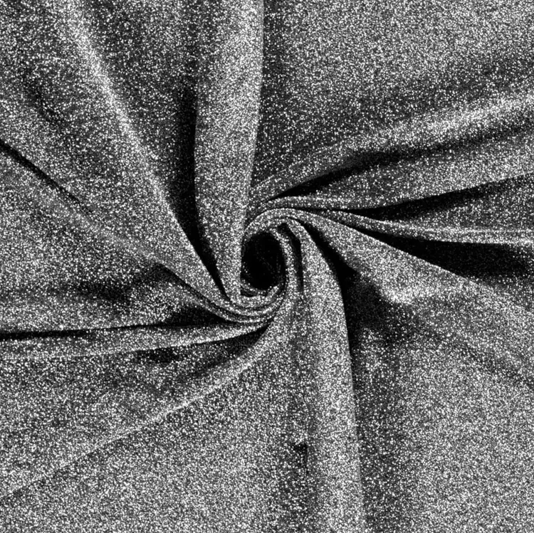 Garantierte Lieferung Elastic Jersey Glitzer, schwarz
