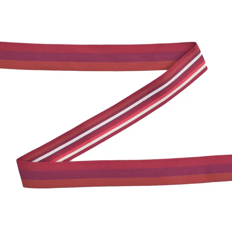 Gurtband Doubleface Stripes 40mm, bordeaux Ausverkauf