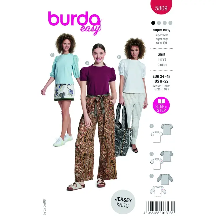 Schnittmuster Shirt, Burda 5809 Günstig