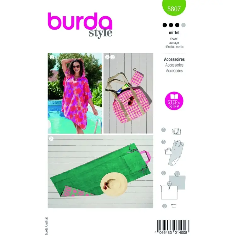 Schnittmuster Sommer-Accessoires, Burda 5807 Neu Im Sortiment