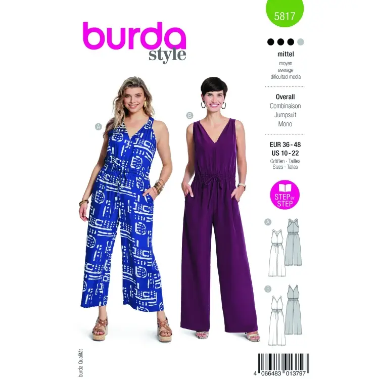 Schnittmuster Overall, Burda 5817 Aktuell