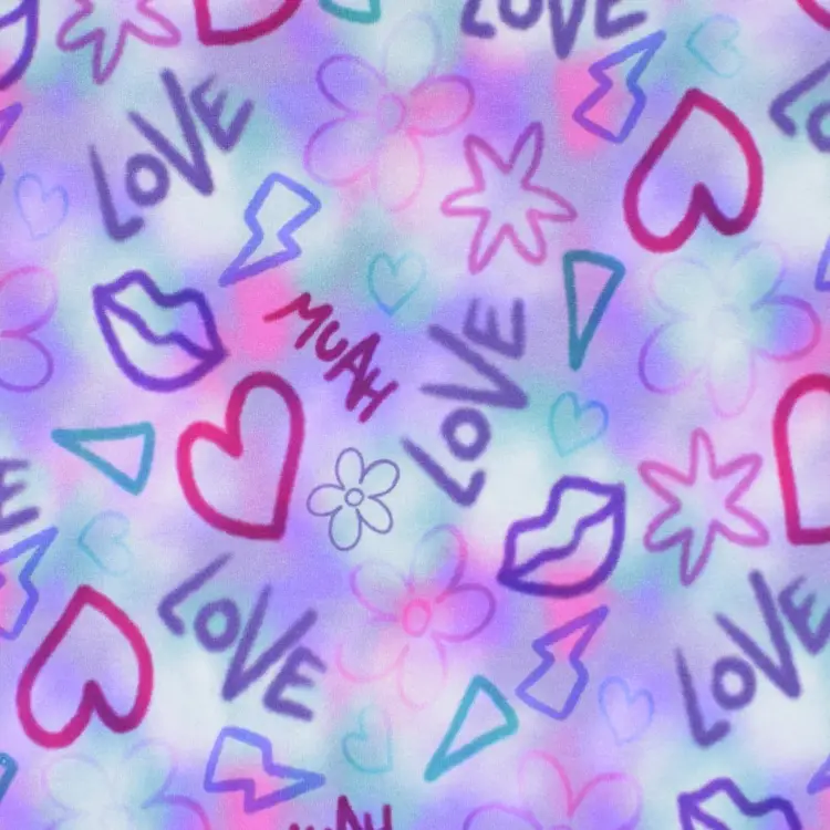 Baumwolljersey Girly Graffiti, helllila Direkt Vom Hersteller