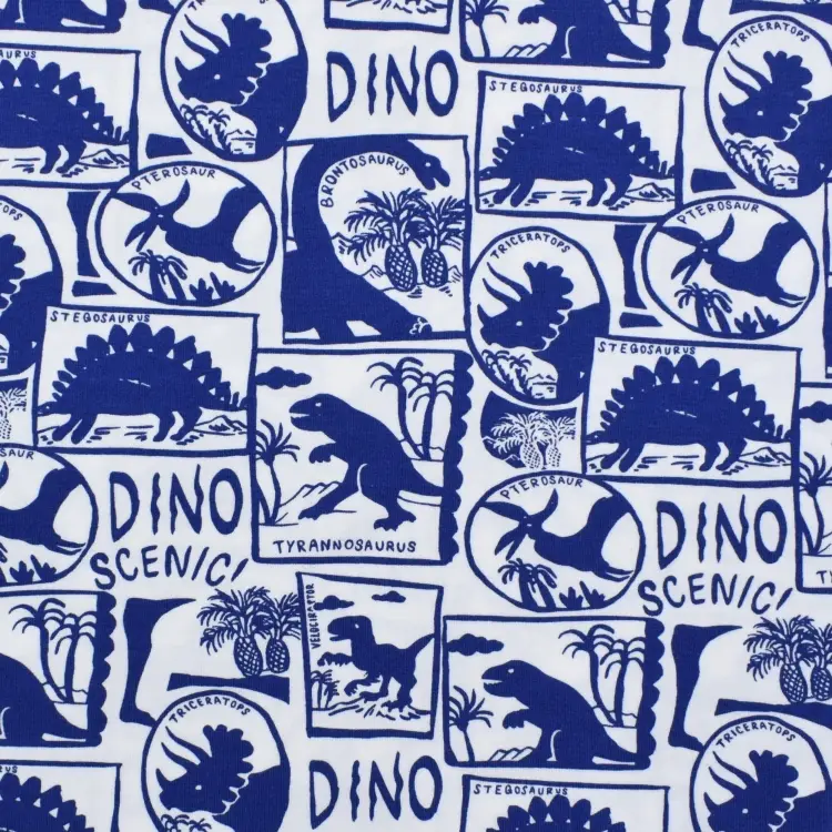 Baumwolljersey Dino Scenic, dunkelblau Abverkauf