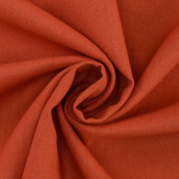 Direkt Vom Hersteller Viskose Leinen Mix Uni, terracotta