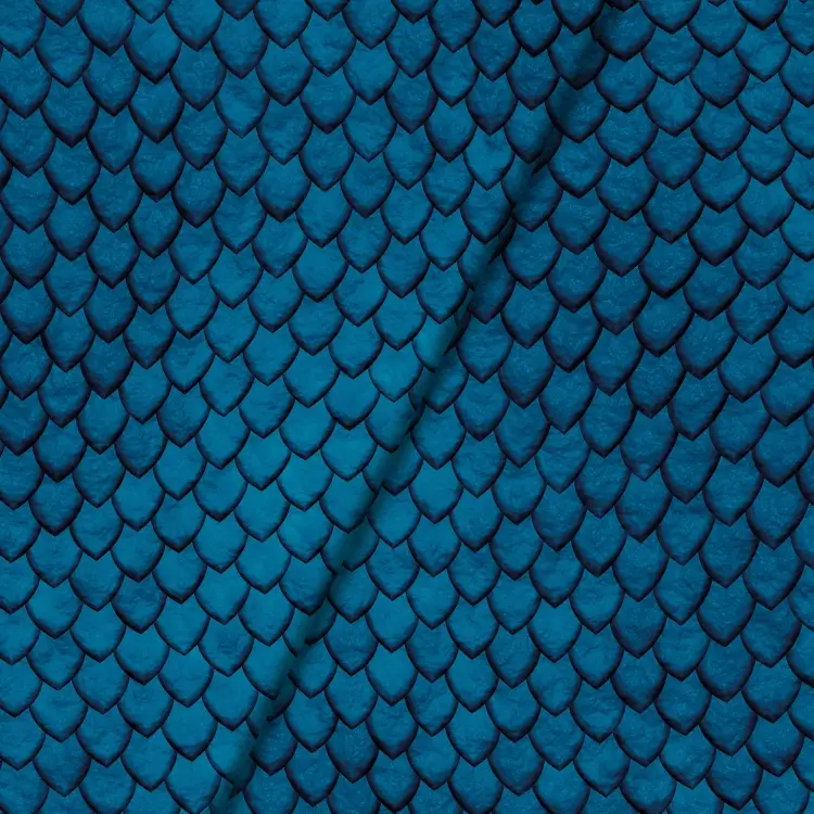 Baumwolljersey Malomi Panel Drachenhaut blau 150 x 65 cm Zertifiziert