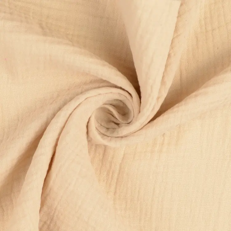Preisreduziert Baumwoll Musselin Uni, beige