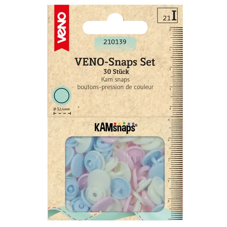 Druckknöpfe KAMsnaps Color Mix Ø12,4 mm, rosa-hellblau-creme Garantierte Lieferung