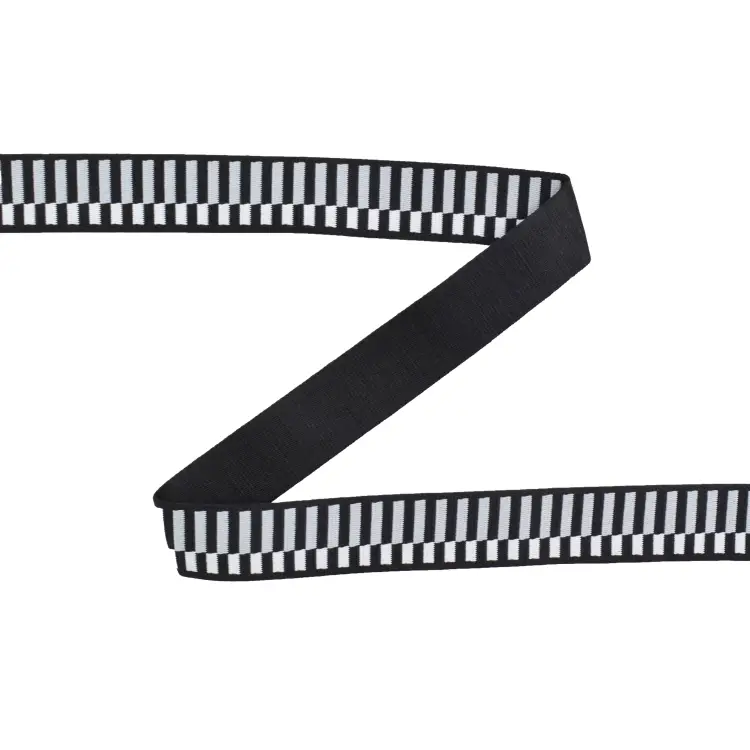 Garantierte Lieferung Gurtband Offset Stripes 40 mm, schwarz