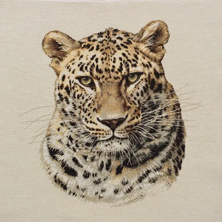Neue Ware Dekostoff Gobelinstoff Panel Leopard, 46 x 46 cm