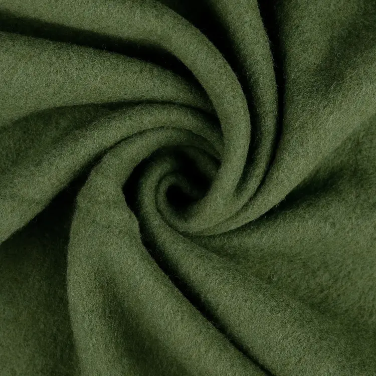 Wollfleece uni, dunkelgrün Begrenztes Angebot
