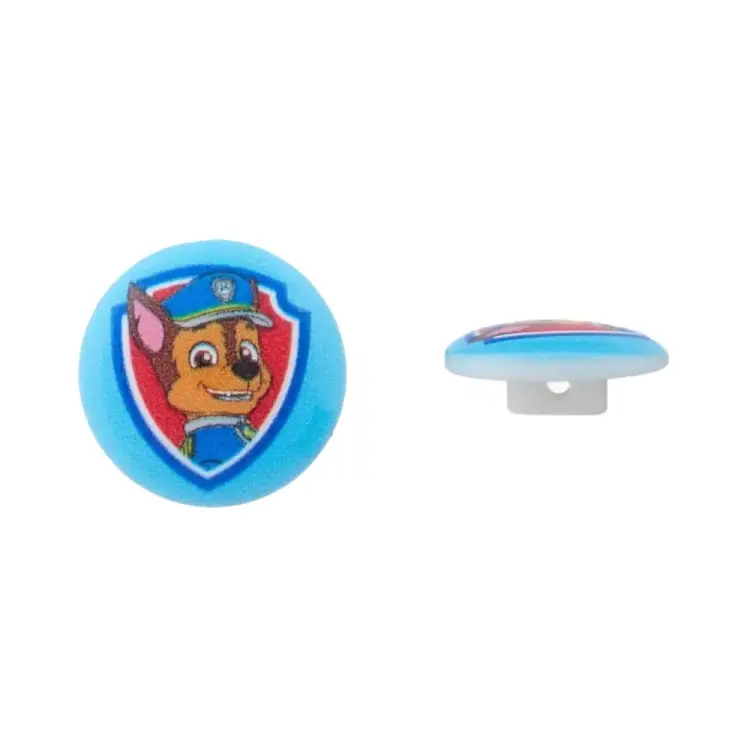 Neue Kollektion Kinderknopf Paw Patrol Chase 15 mm, blau