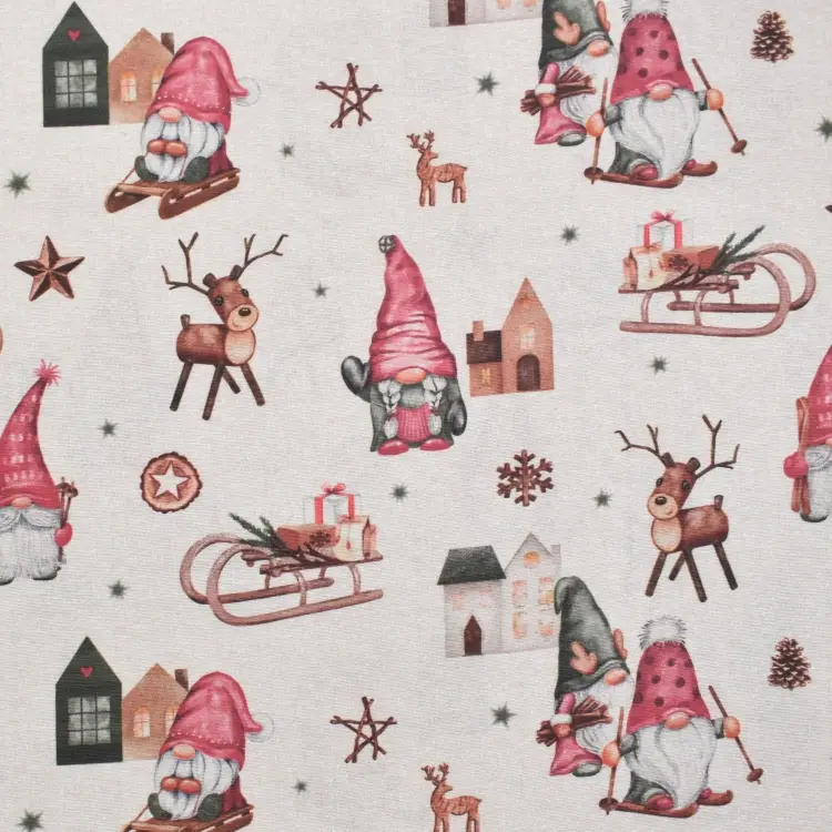 Preis Gesenkt Dekostoff Ottoman Weihnachtswichtel, beige