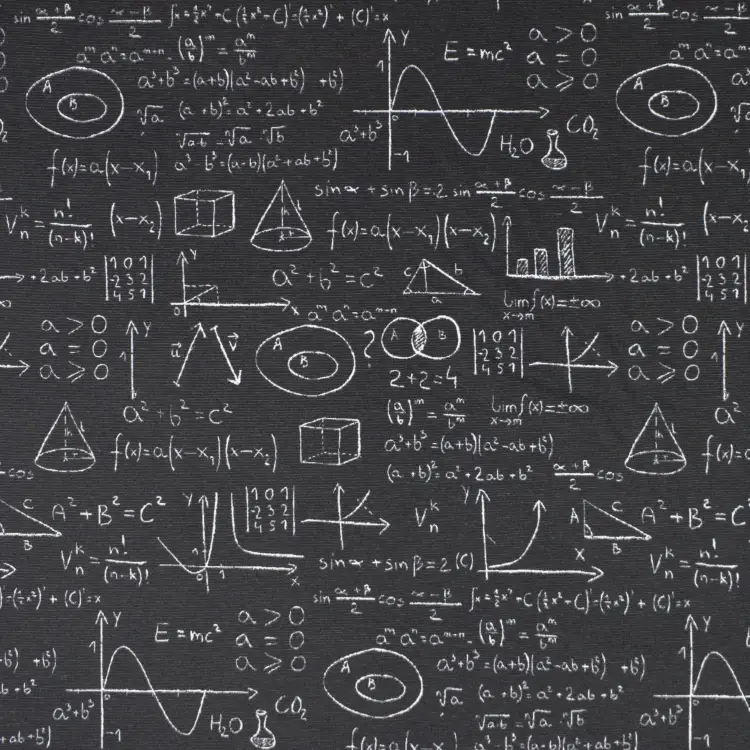 Sichere Zahlung Dekostoff Ottoman Mathematik, schwarz