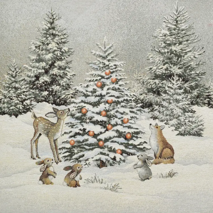 Dekostoff Gobelinstoff Panel Waldweihnacht, 46 x 46 cm Meistverkauft