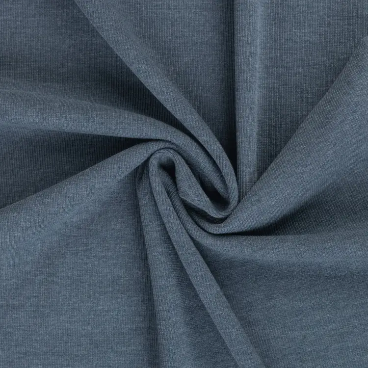 Feinrippbündchen 45 cm, jeansblau meliert Highlight