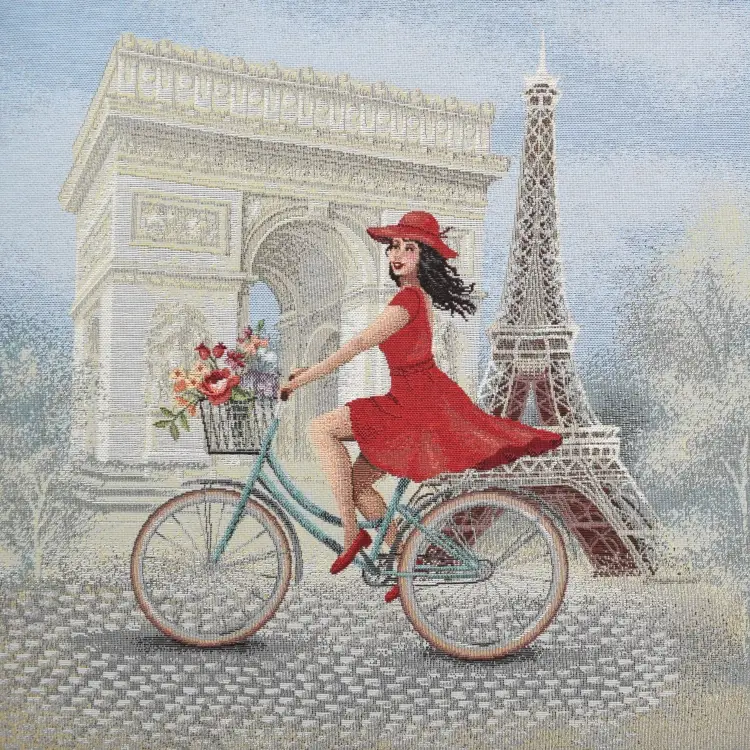 Dekostoff Gobelinstoff Panel Trip to Paris, 46 x 46 cm Mega-Angebot