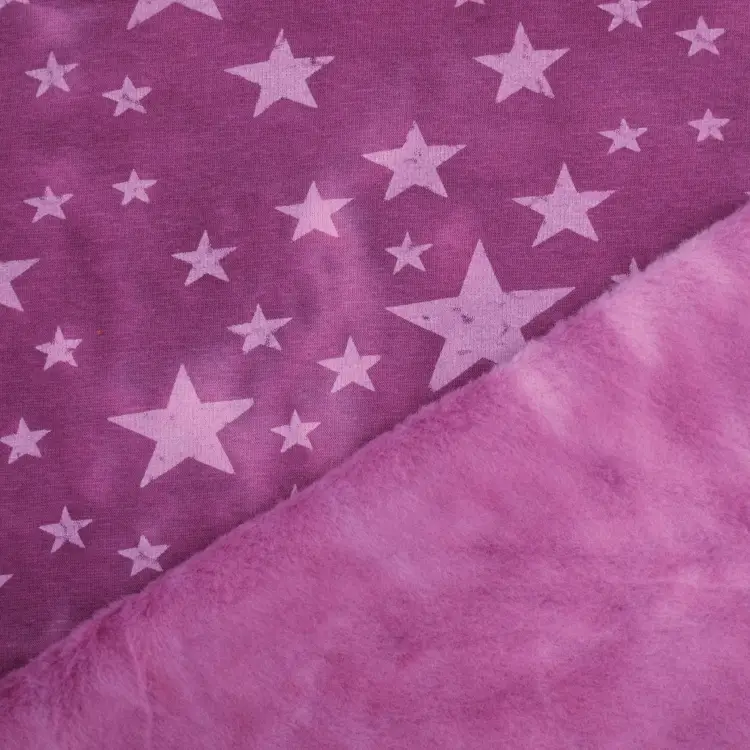 Sonderangebot Alpenfleece Batik Stars, beere
