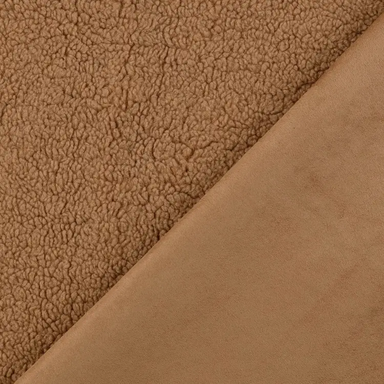Teddyplüsch Wildlederimitat Doubleface, camel Top-Preis
