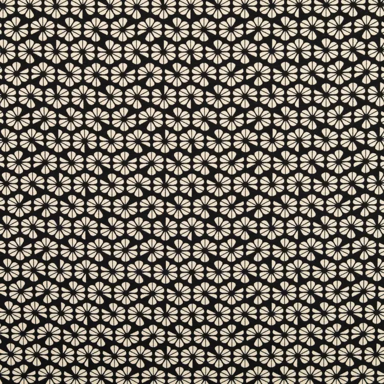 Baumwolljersey Blumen, schwarz Saisonangebot