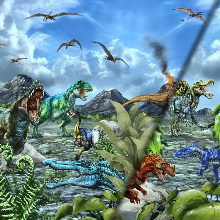 Schneller Versand Baumwolljersey T-Rex World Panel Dino Place 150 x 70 cm