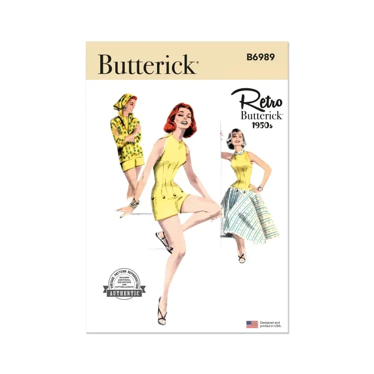 Online Kaufen Schnittmuster Butterick Playsuit, Bluse, Rock 6989 Gr. 42-50