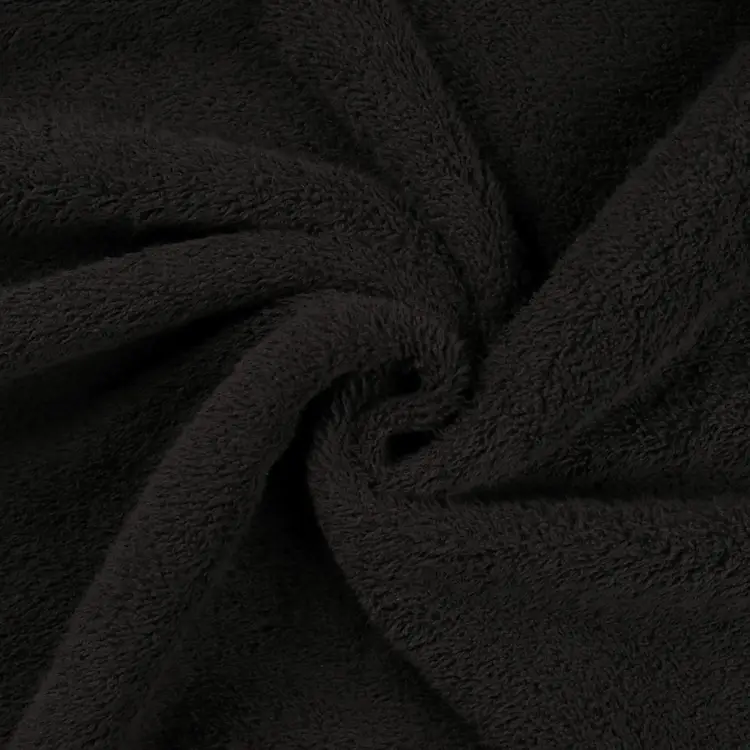 Frotteestoff uni, schwarz Ausverkauf