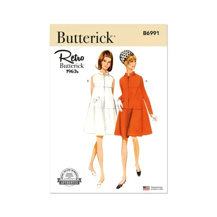 Schnittmuster Butterick Einteiliges Kleid 6991 Gr. 44-52 Nur Für Kurze Zeit