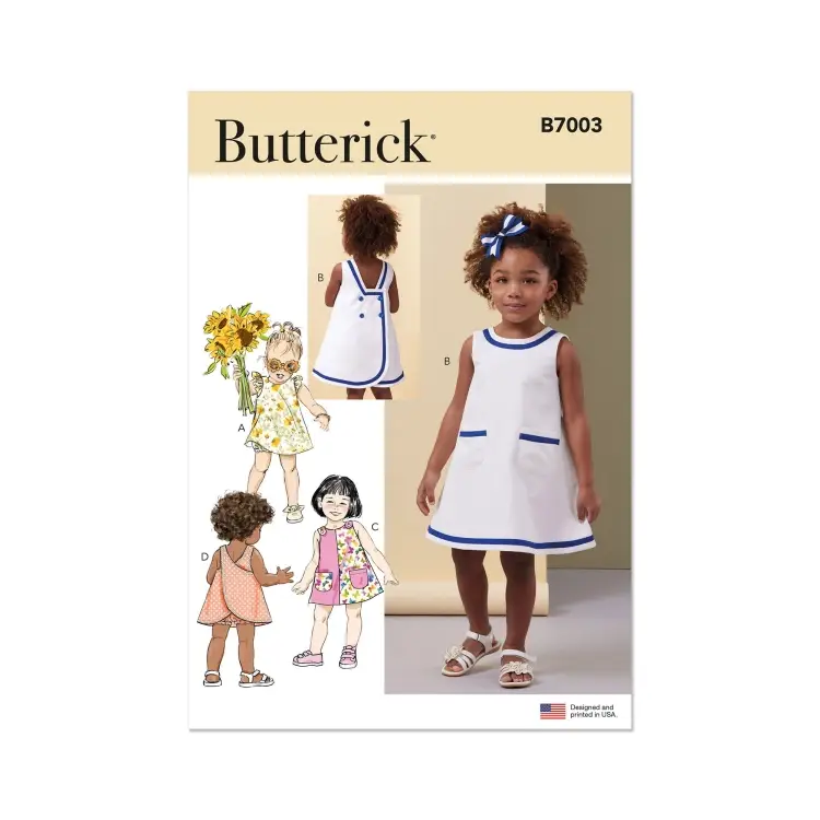 Jetzt Kaufen Schnittmuster Butterick Kinder-Kleider & Hosen 7003 Gr. 1/2 - 4 Jahre