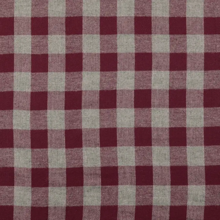 Baumwoll Flanell Big Checks, weinrot Heißes Angebot