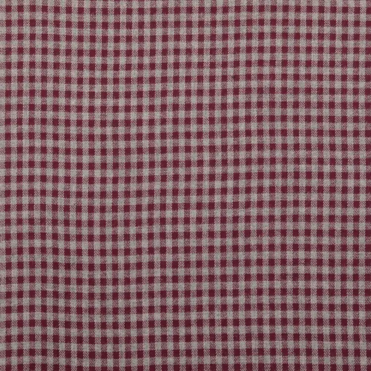 Baumwoll Flanell Small Checks, weinrot Preiswert