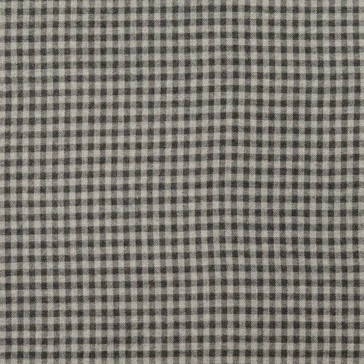 Baumwoll Flanell Small Checks, dunkelgrau Letzte Chance