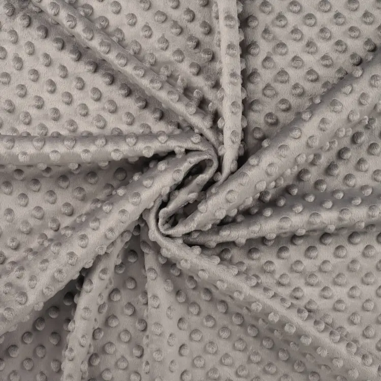 Nur Für Kurze Zeit Kuschelfleece Minky Dots, grau