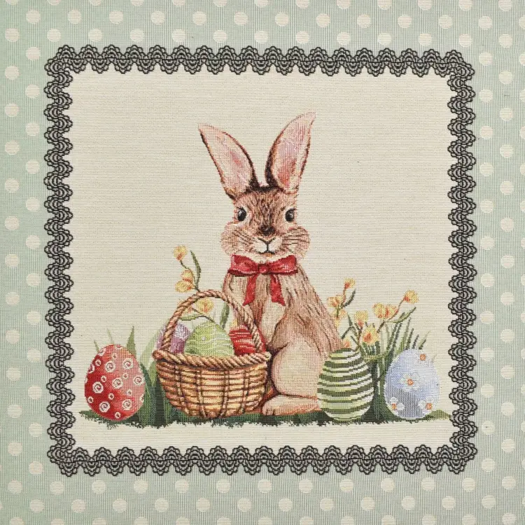 Dekostoff Gobelinstoff Osterhase Panel, 46 x 46 cm Begrenztes Angebot
