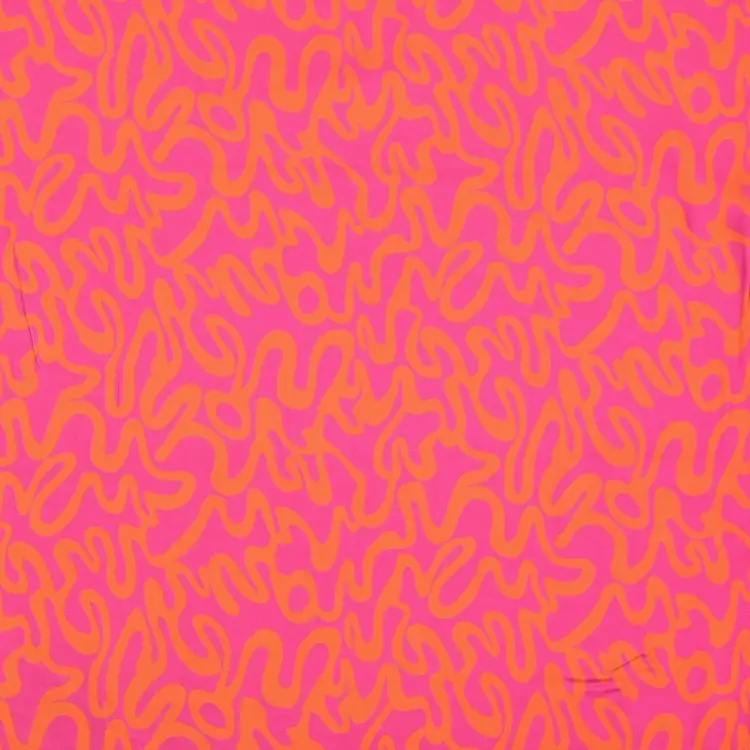 Markenprodukt Viskose Satin Abstract, pink