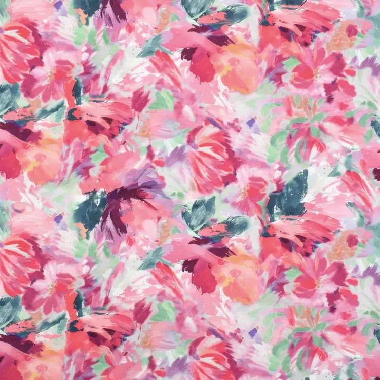 Versand Am Gleichen Tag French Terry Watercolor Flowers, rosa