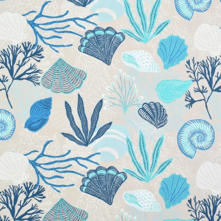 Neue Ware Baumwoll Cretonne Muscheln, greige