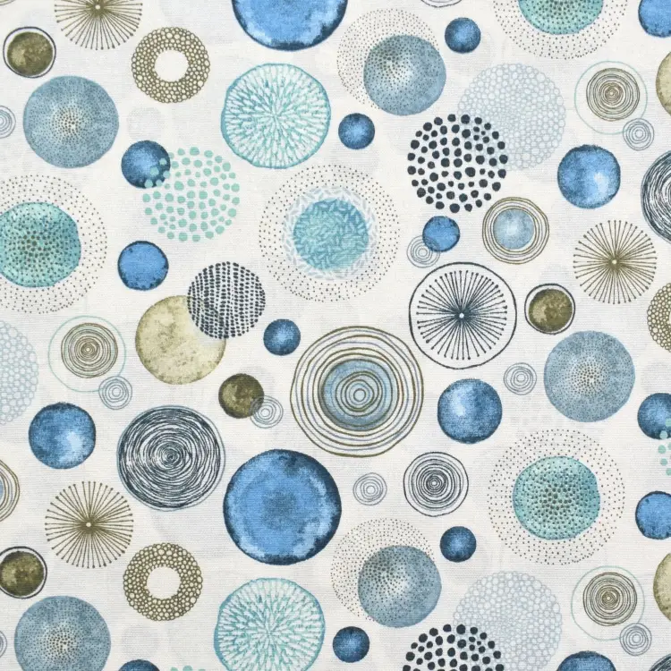 Dekostoff Ottoman Circle Style, blau Preiswert