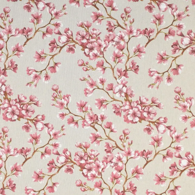 Super-Preis Dekostoff Halbpanama Kirschblüten, beige