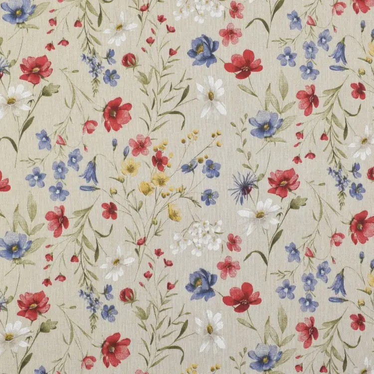 Dekostoff Halbpanama Flower Field, beige Bestseller