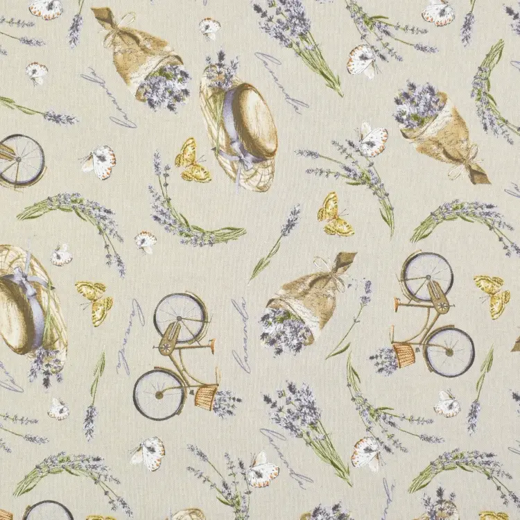 Dekostoff Halbpanama Lavanda, beige Letzte Chance
