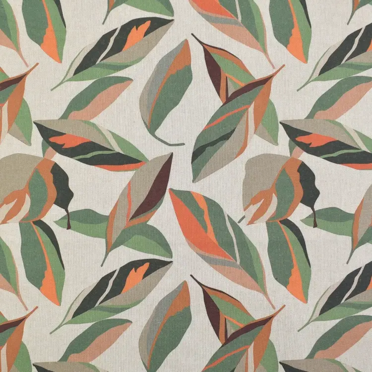 Dekostoff Halbpanama Leaves, beige Zertifiziert