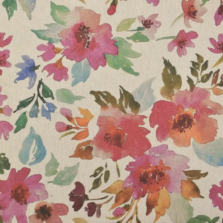 Top-Seller Dekostoff Halbpanama Flower Paradise, beige