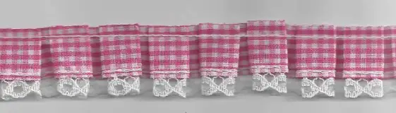 Rüschenband kariert pink Breite: 2,5cm Saisonangebot