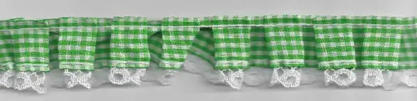 Rüschenband kariert grün Breite: 2,5cm Letzte Chance