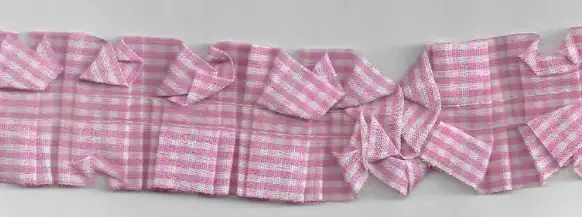 Super-Preis Rüschenband beidseitig kariert rosa Breite: 3,5cm