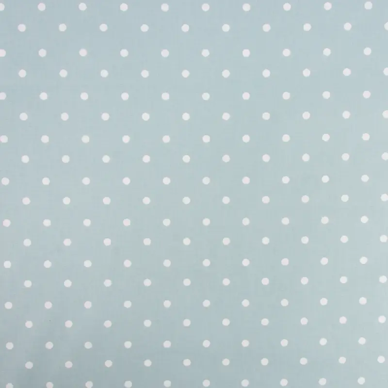 Gardinenstoff Dekostoff Baumwollstoff Full Stop Punkte hellblau weiß 140cm Breite Neue Kollektion
