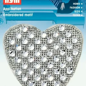 Applikation Glamourtransfer Herz silber Sale